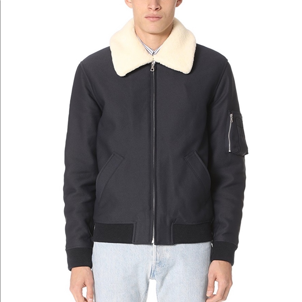 Men's Blue Manchester Shear Blousson Bomber Jacket